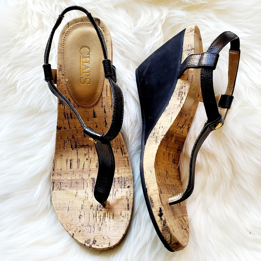 Chaps Raevyn Thong Wedge Sandals